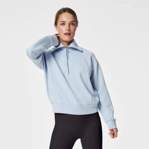 Spanx Air Essentials Long Sleeve Half Zip Sweatshirts In Oxford NWT Size 3X